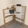 Hanah Home Kelly Mesa de Estudio Nogal y Blanco